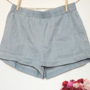 BCBGMaxAzria Blue Linen Shorts (size M)